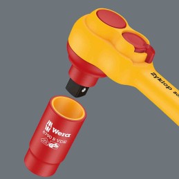 1 pcs - Wera 17-Piece Metric 3/8 in Standard Socket Set with Ratchet, 6 point, VDE/1000V