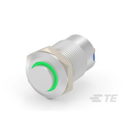 1 pcs : 2474606-4 - STAINLESS, HIGH BUTTON, GREEN LE