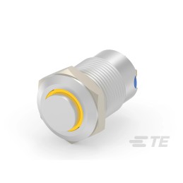 1 pcs : 2474606-8 - STAINLESS, HIGH BUTTON, YELLOW L