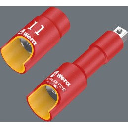 1 pcs - Wera 17-Piece Metric 3/8 in Standard Socket Set with Ratchet, 6 point, VDE/1000V