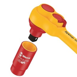 1 pcs - Wera 17-Piece Metric 3/8 in Standard Socket Set with Ratchet, 6 point, VDE/1000V