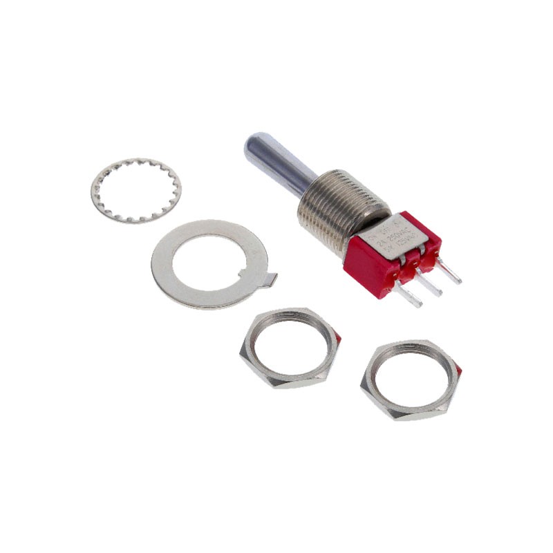 1 pcs : 2M1-SP3-T8-B0-M2QE - SWITCH TOGGLE SPDT 5A 125V