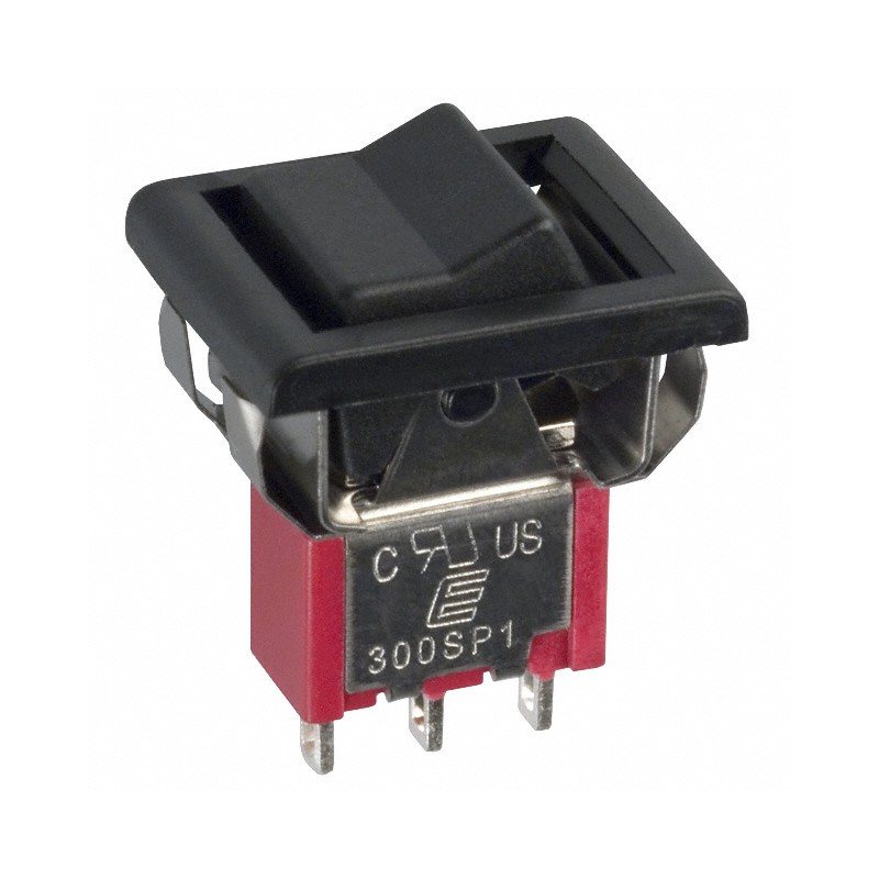 1 pcs : 300SP1R6BLKM1QEBLK - SWITCH ROCKER SPDT 5A 120V