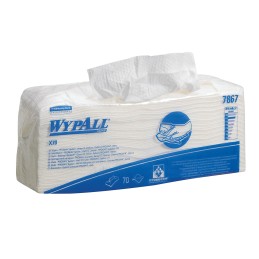1 Box of 6 - Kimberly Clark WypAll White Cloths for Industrial Cleaning, Wet Use, Bag of 70, 380 x 420mm, Repeat Use