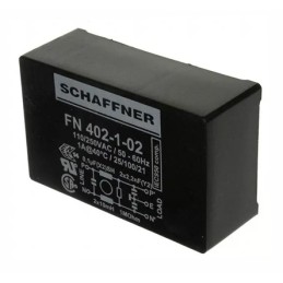 1 pcs - Schaffner, FN402 1A 250 V ac 400Hz, PCB Mount EMI Filter, Pin, Single Phase