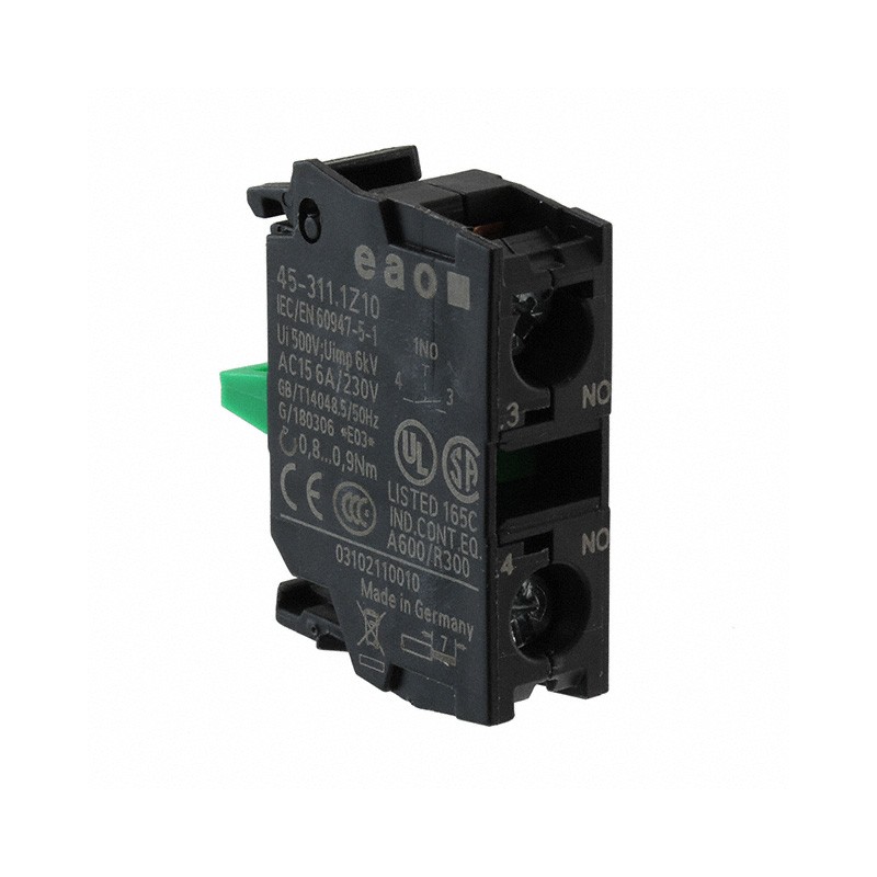 1 pcs : 45-311.1Z10 - CONTACT BLOCK SPST-NO 10A 230V