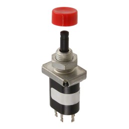 1 pcs : 46-200 RED - SWITCH PUSH DPDT 0.25A 115V