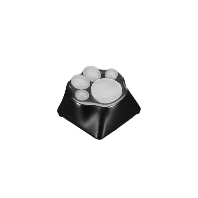 1 pcs : 4972 - BLACK ALUMINUM KITTY PAW KEYCAP