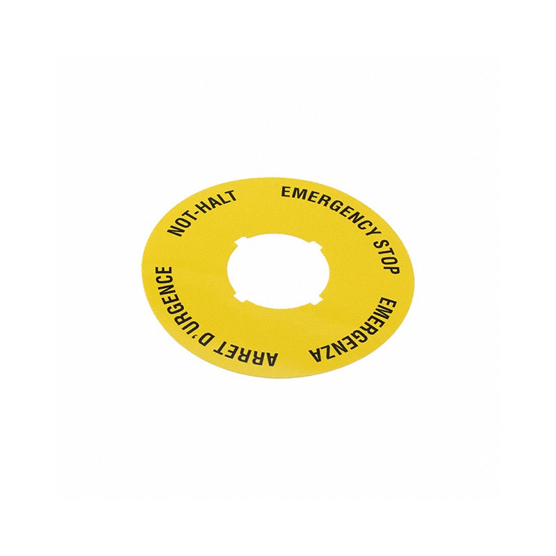 1 pcs : 5.76.204.107/0400 - EMRG STOP LABEL 22.3/60MM YELL