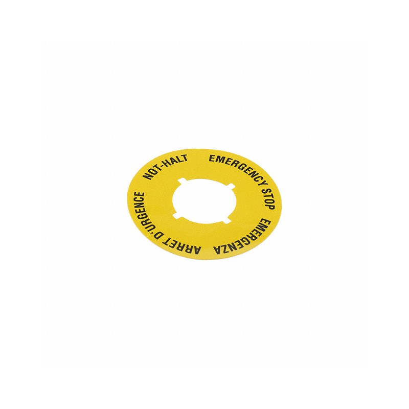 1 pcs : 5.76.204.114/0400 - EMRG STOP LABEL 16.3/40MM YELL