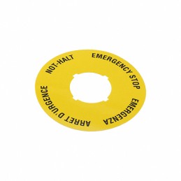 1 pcs : 5.76.204.115/0400 - EMRG STOP LABEL 22.3/40MM YELL
