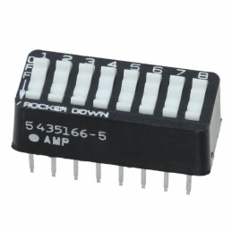 1 pcs : 5435166-5 - SW ROCKER DIP SPST 0.025A 24V