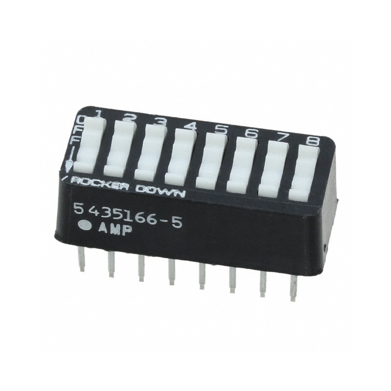 1 pcs : 5435166-5 - SW ROCKER DIP SPST 0.025A 24V
