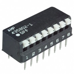 1 pcs : 5435802-1 - SWITCH PIANO DIP SPST 0.025A 24V