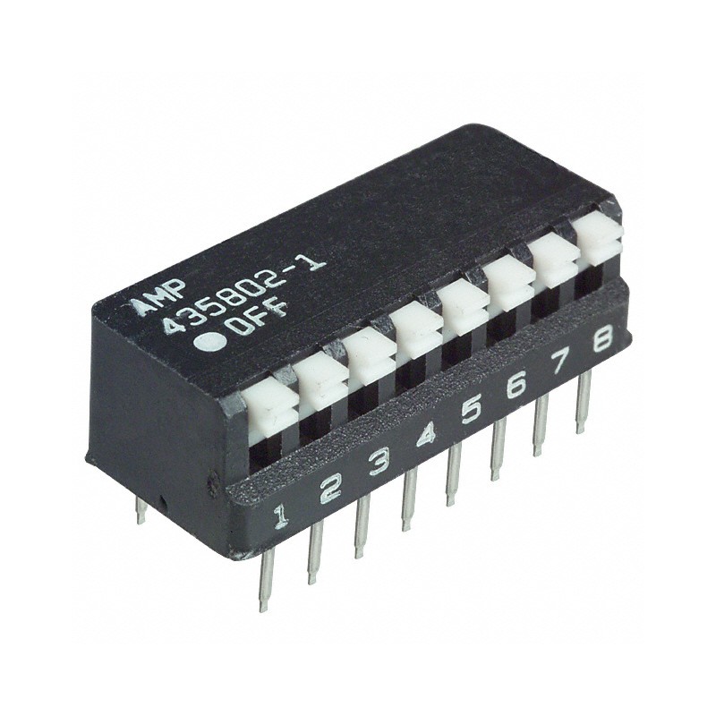 1 pcs : 5435802-1 - SWITCH PIANO DIP SPST 0.025A 24V