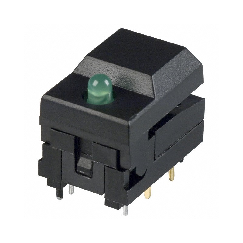 1 pcs : 5501MBLKGRN - SWITCH PUSH SPDT 0.3A 12V