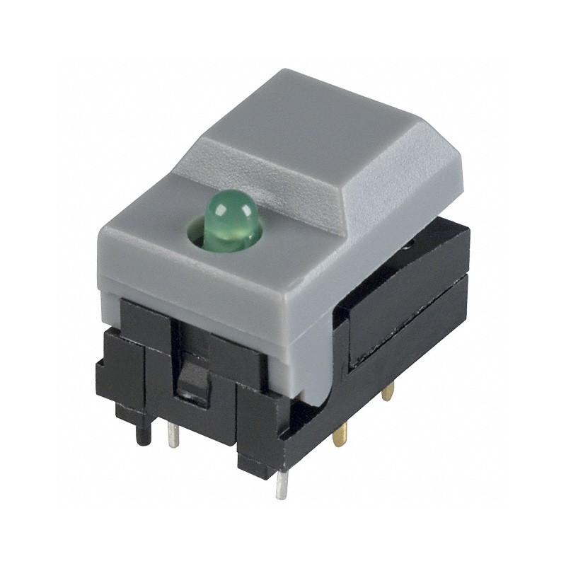 1 pcs : 5501MGRYGRN - SWITCH PUSH SPDT 0.3A 12V