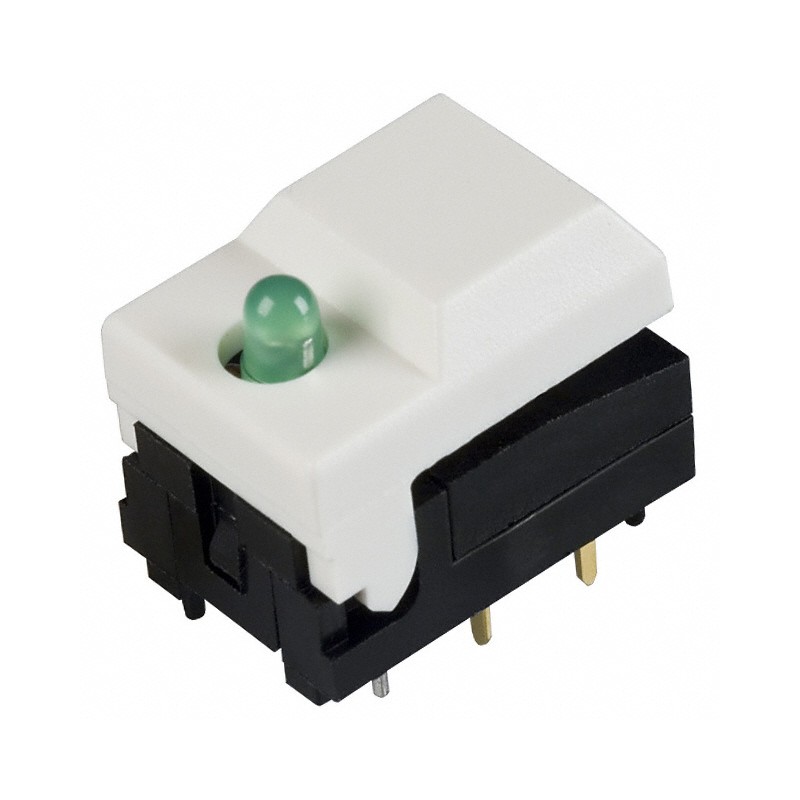 1 pcs : 5501MWHTGRN - SWITCH PUSH SPDT 0.3A 12V