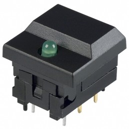 1 pcs : 5511MBLKGRN - SWITCH PUSH SPDT 0.03A 12V
