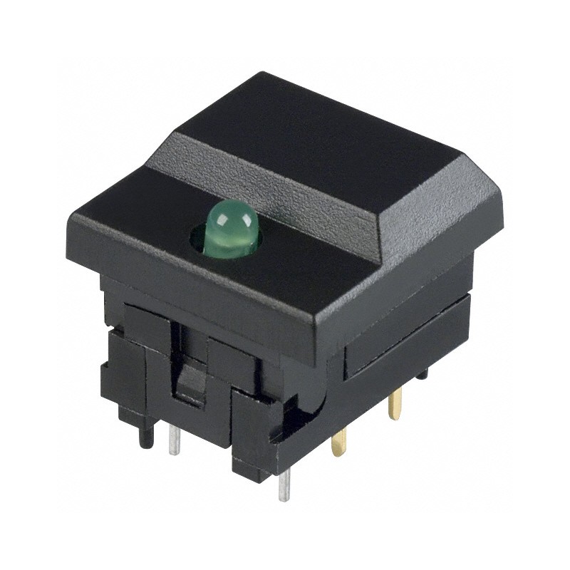 1 pcs : 5511MBLKGRN - SWITCH PUSH SPDT 0.03A 12V