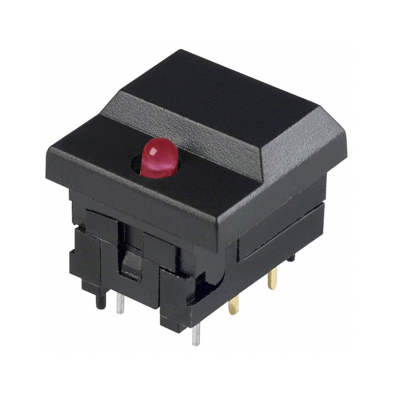 1 pcs : 5511MBLKRED - SWITCH PUSH SPDT 0.3A 12V