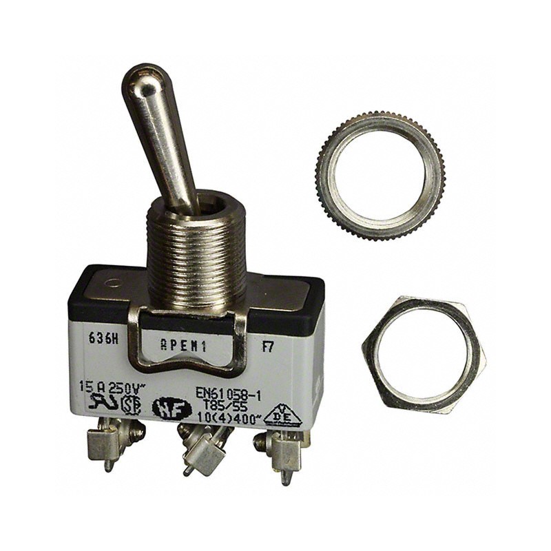 1 pcs : 636H - SWITCH TOGGLE SPDT 15A 250V
