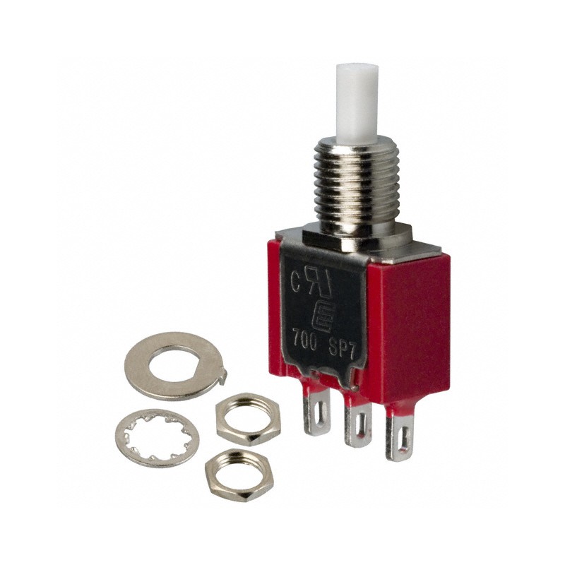 1 pcs : 700SP7B10M1QEH - SWITCH PUSHBUTTON SPDT 3A 120V