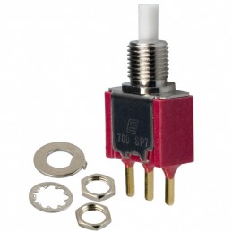 1 pcs : 700SP7B10M2REH - SWITCH PUSH SPDT 0.4VA 20V