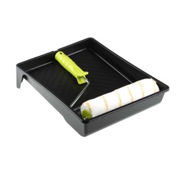 1 Kit - Cottam Paint Roller and Tray Kit includes: Cage Frame, Plastic Tray, Polyester Roller Sleeve