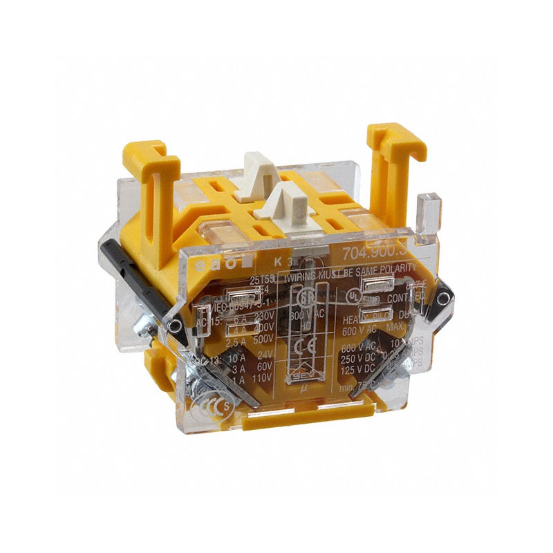 1 pcs : 704.900.3 - CONTACT BLOCK DPST-NO 10A 500V