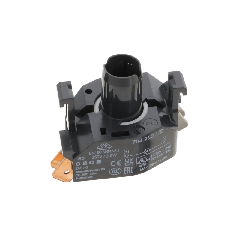 1 pcs : 704.950.1/D - LAMP BLOCK, PLASTIC, DOUBLEPLUG-