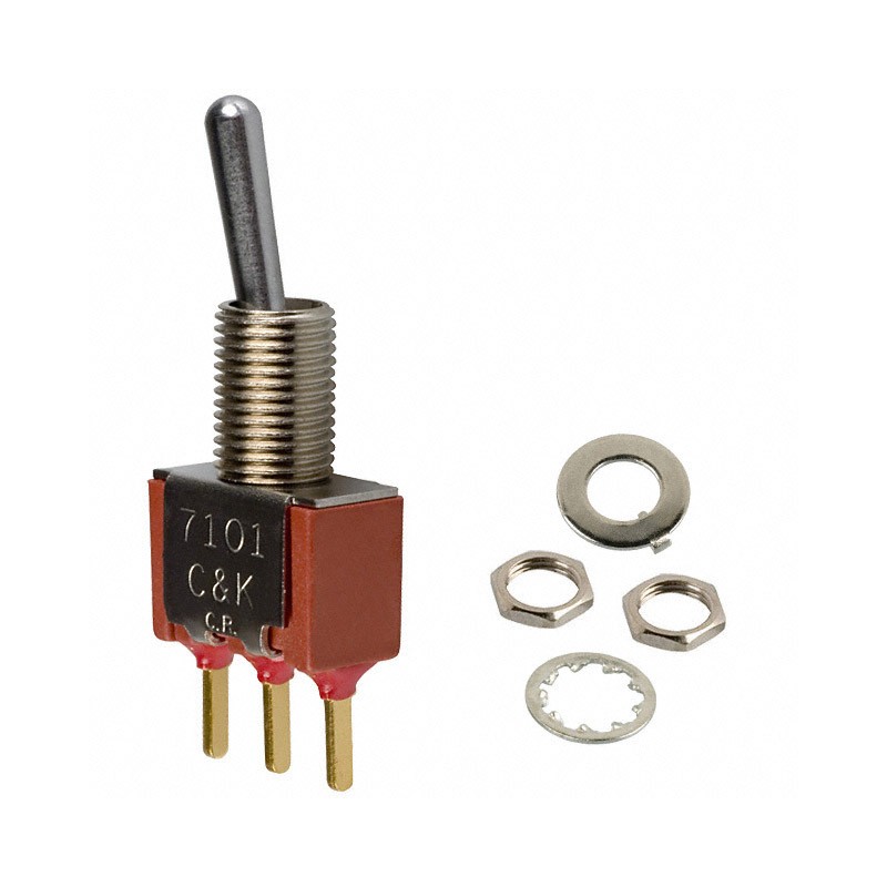 1 pcs : 7101SYCBE - SWITCH TOGGLE SPDT 0.4VA 20V