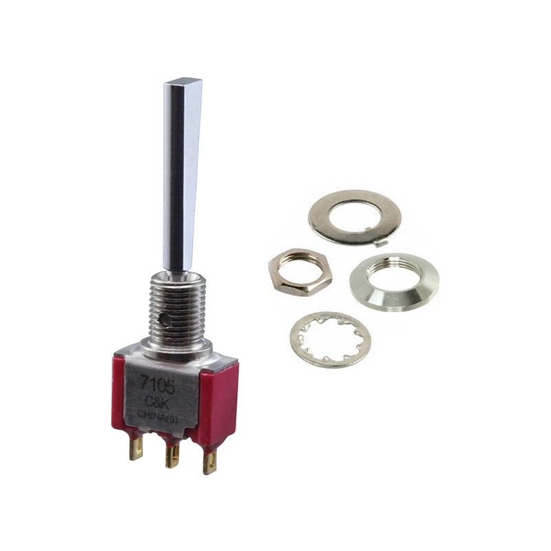 1 pcs : 7105P1HZBE - SWITCH TOGGLE SPDT 0.4VA 20V