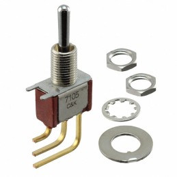 1 pcs : 7105SYAV2BE - SWITCH TOGGLE SPDT 0.4VA 20V
