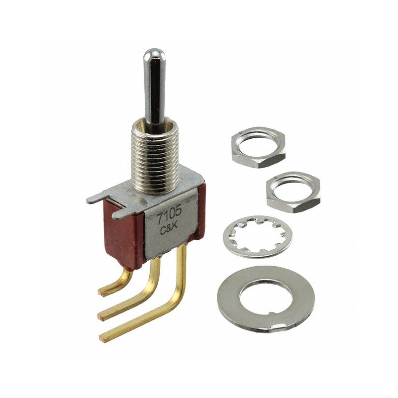 1 pcs : 7105SYAV2BE - SWITCH TOGGLE SPDT 0.4VA 20V