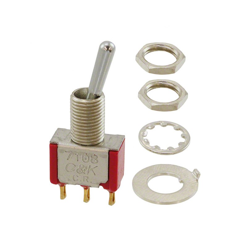 1 pcs : 7108SYZBE - SWITCH TOGGLE SPDT 0.4VA 20V