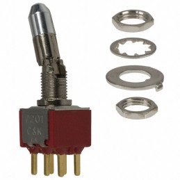 1 pcs : 7201K2CBE - SWITCH TOGGLE DPDT 0.4VA 20V