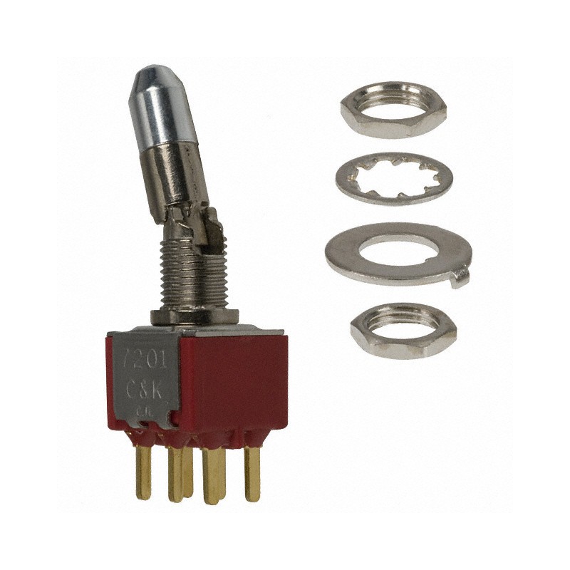 1 pcs : 7201K2CBE - SWITCH TOGGLE DPDT 0.4VA 20V
