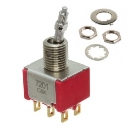1 pcs : 7201L40DZGE - SWITCH TOGGLE DPDT 5A 120V