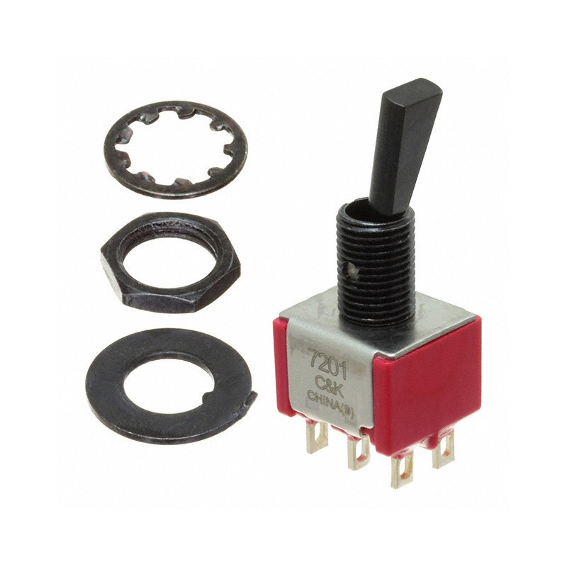 1 pcs : 7201P3YZQE22 - SWITCH TOGGLE DPDT 5A 120V