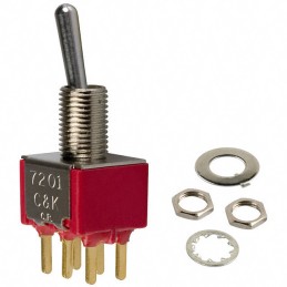 1 pcs : 7201SYCBE - SWITCH TOGGLE DPDT 0.4VA 20V