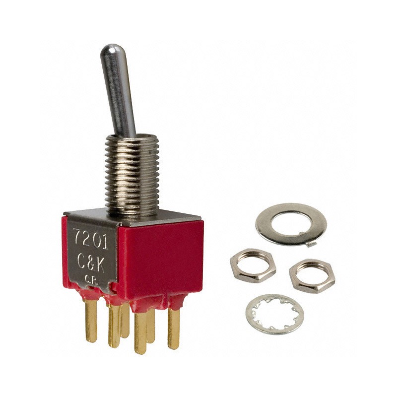 1 pcs : 7201SYCBE - SWITCH TOGGLE DPDT 0.4VA 20V