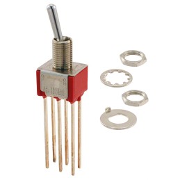 1 pcs : 7201SYW4QE - SWITCH TOGGLE DPDT 5A 120V