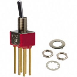 1 pcs : 7201SYWBE - SWITCH TOGGLE DPDT 0.4VA 20V