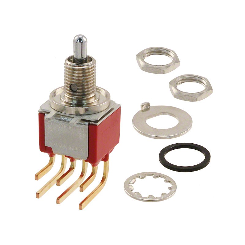 1 pcs : 7203MPCWABE - SWITCH TOGGLE DPDT 0.4VA 20V