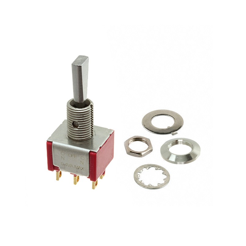 1 pcs : 7203P3YZBE - SWITCH TOGGLE DPDT 0.4VA 20V