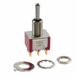 1 pcs : 7203SYZBE - SWITCH TOGGLE DPDT 0.4VA 20V