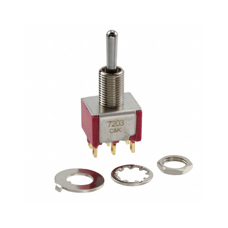 1 pcs : 7203SYZBE - SWITCH TOGGLE DPDT 0.4VA 20V