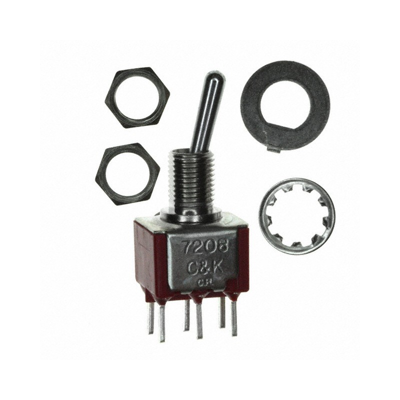 1 pcs : 7208SHCQE - SWITCH TOGGLE DPDT 5A 120V