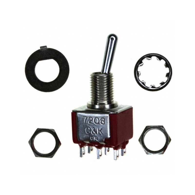 1 pcs : 7208SHZQE - SWITCH TOGGLE DPDT 5A 120V